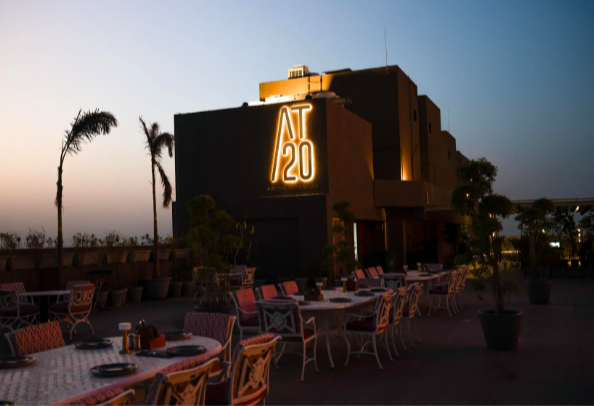 AT20 rooftop cafe in Ahmedabad located at Grand Eulogia Hotel with premium Italian dining and city views
