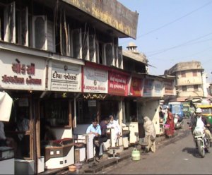 Historic jewellery and bullion shops in Ahmedabad's Manek Chowk where diamond merchants continue trading through generations.